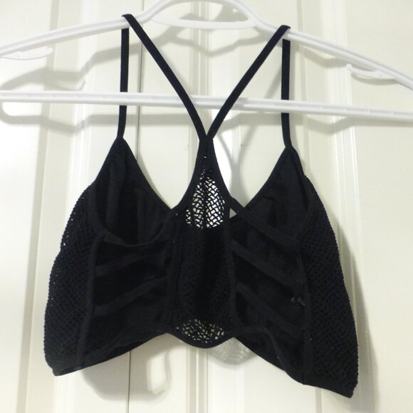 BEBE black stretchy bralette with back cut outs - Picture 6 of 8